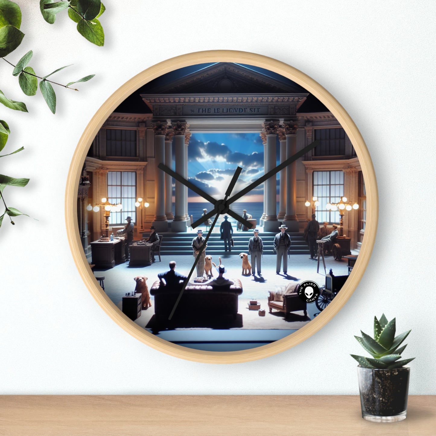 Title: "Ocean Symphony: A Photorealistic Ode to the Crashing Waves" - The Alien Wall Clock Photorealism