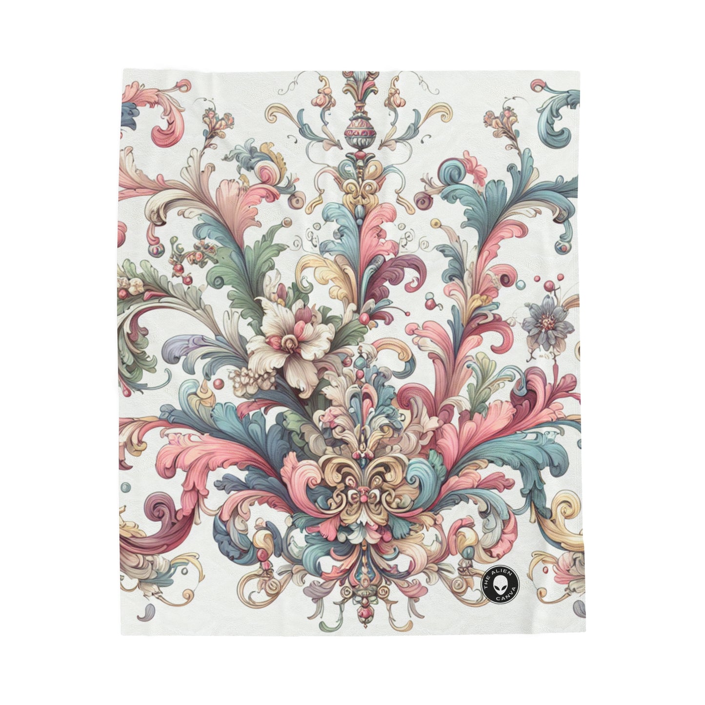 "Élégance enchantée : une soirée dans un jardin rococo" - La couverture en peluche Alien Velveteen Rococo