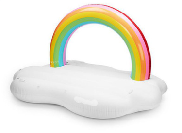 New ins Hot Spot Inflatable Rainbow Floating Island Cloud Floating Large Play Toy pvc Thick Mount