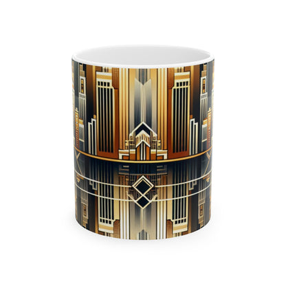"Luxe Déco : Élégance Artistique au Grand Hôtel" - The Alien Mug en céramique 11oz Art Déco