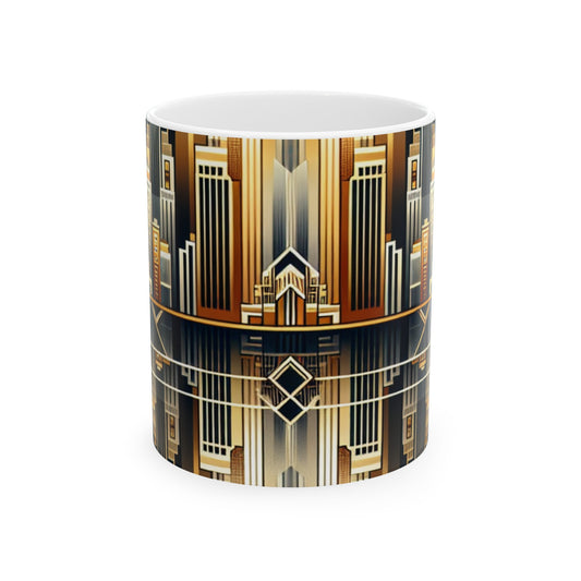 "Luxe Déco : Élégance Artistique au Grand Hôtel" - The Alien Mug en céramique 11oz Art Déco