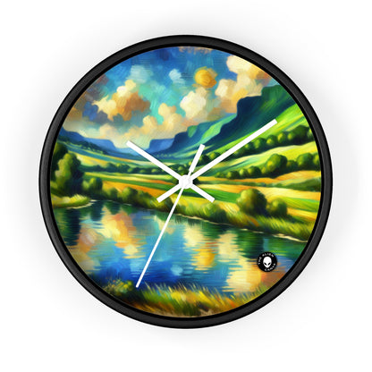 "Serenity at Sunset: An Impressionistic Meadow" - The Alien Wall Clock Impressionism