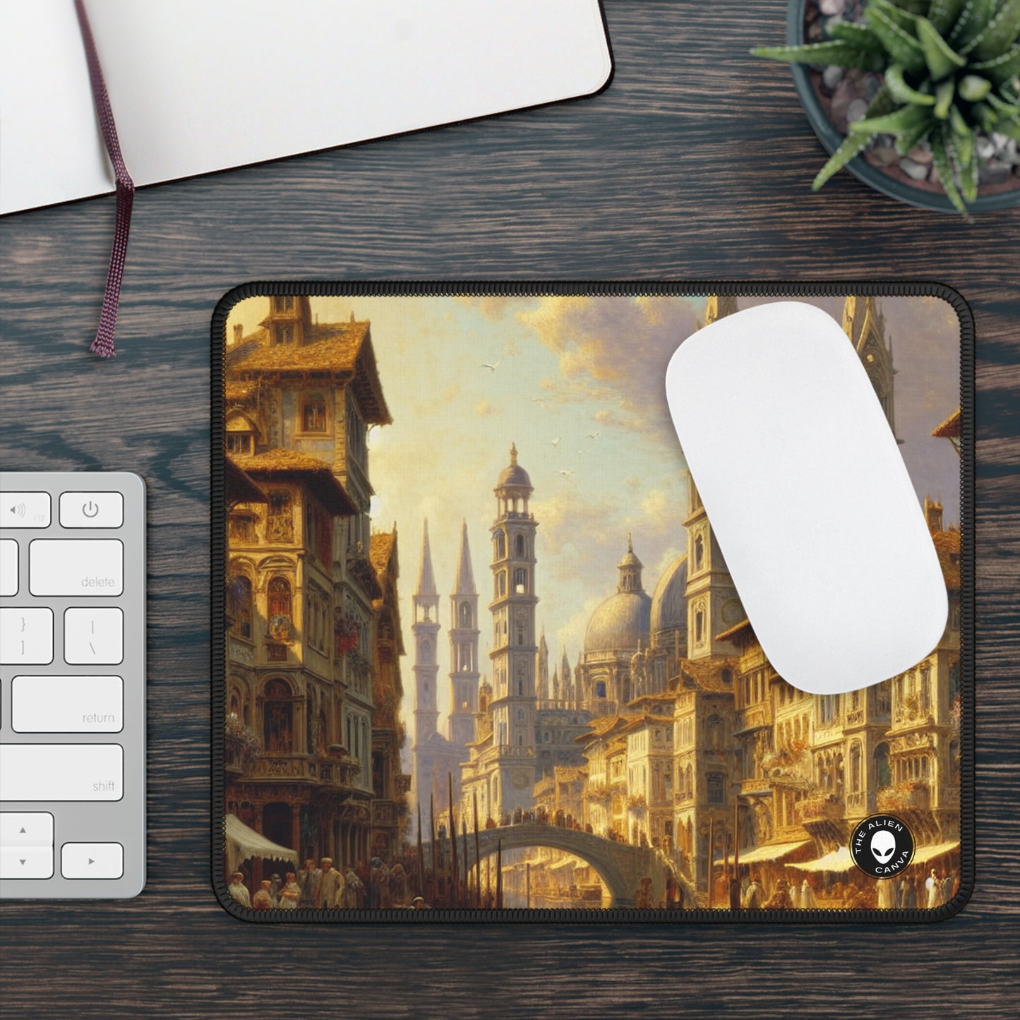 "Riviera Rhapsody: An Abstract Ode to the French Mediterranean" - The Alien Gaming Mouse Pad New European Painting