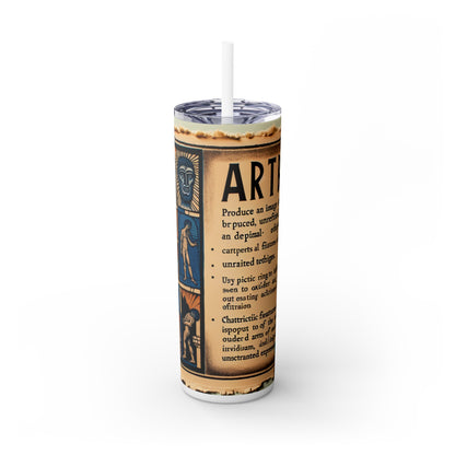 "Caos caprichoso: un vibrante paisaje urbano Art Brut" - Vaso delgado con pajita de Alien Maars® de 20 oz Art Brut