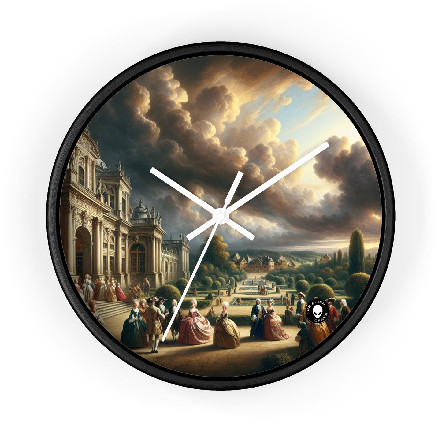 "Banquet royal dans un palais baroque" - L'horloge murale extraterrestre baroque