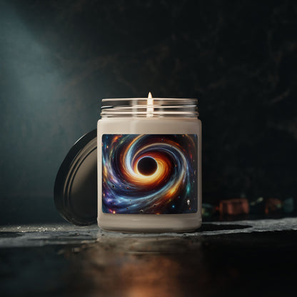 « Vortex galactique : la danse colorée des étoiles et des planètes » – Bougie parfumée au soja Alien 9oz