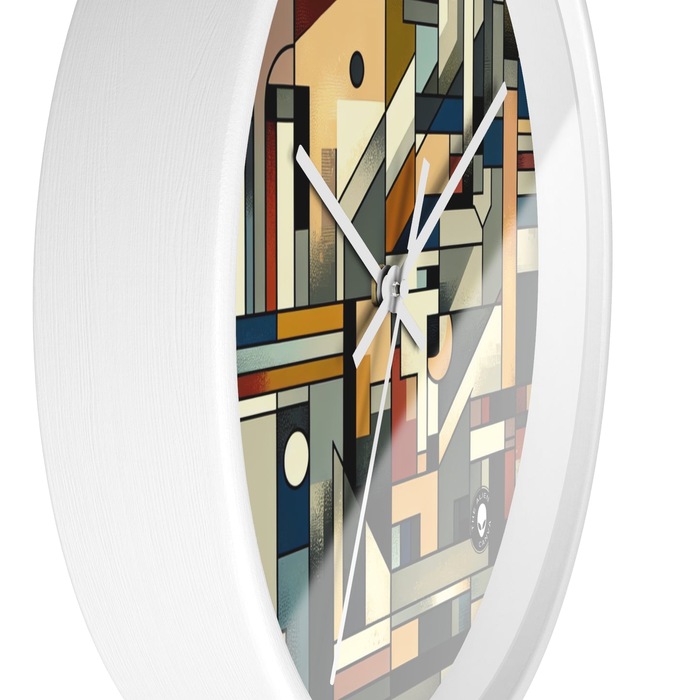"Paisaje urbano cubista: energía urbana" - El reloj de pared alienígena Cubismo sintético