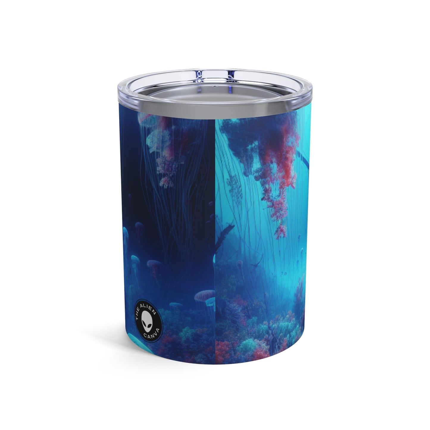 "Jellyfish Haven: Un mundo submarino surrealista" - Vaso Alien de 10 oz