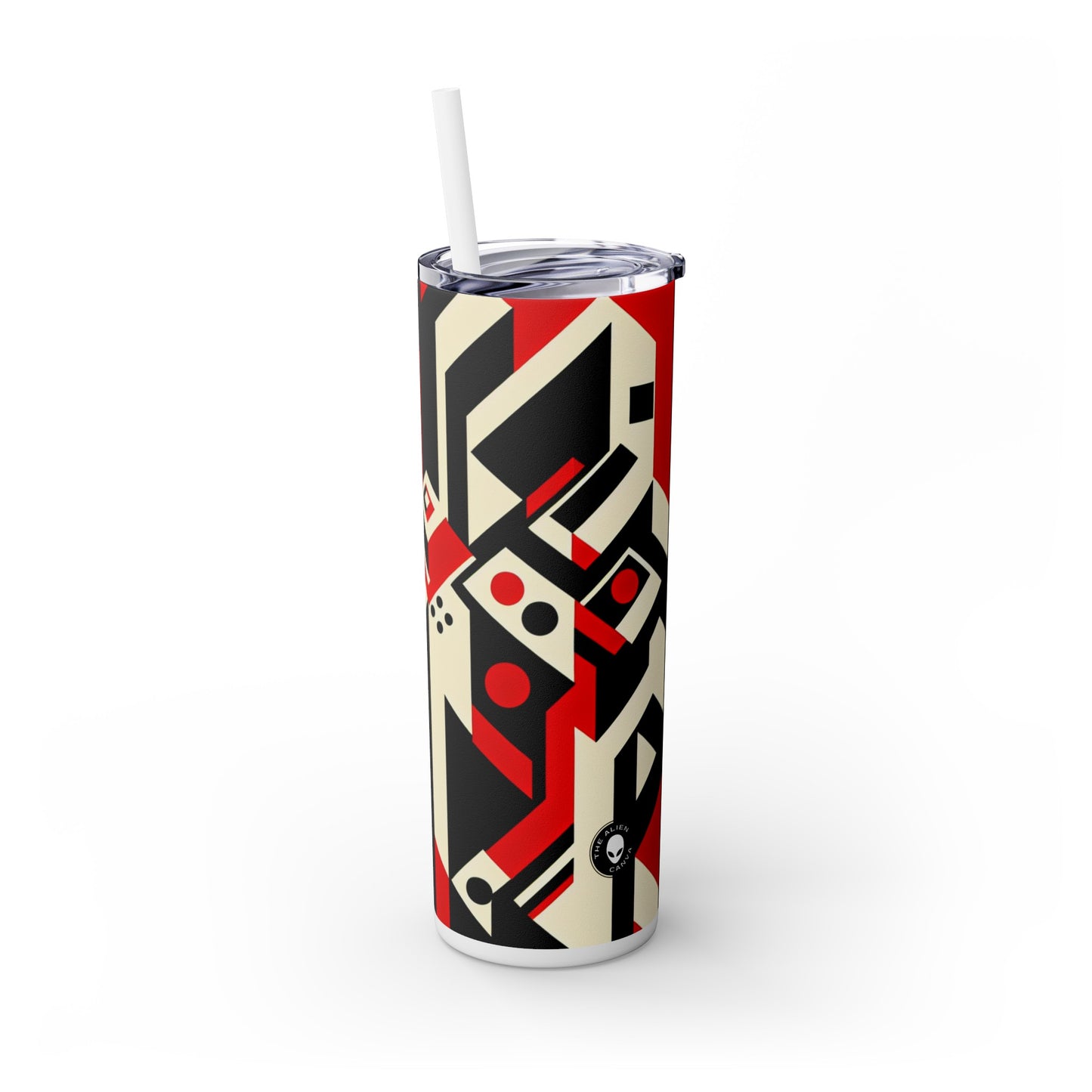 "Futuristic Metropolis: A Constructivist Expression of Urban Technology" - The Alien Maars® Skinny Tumbler with Straw 20oz Constructivism