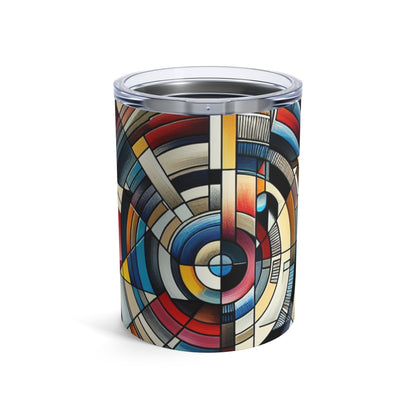 "City Lights: Geometric Nightfall" - The Alien Tumbler 10oz Geometric Abstraction