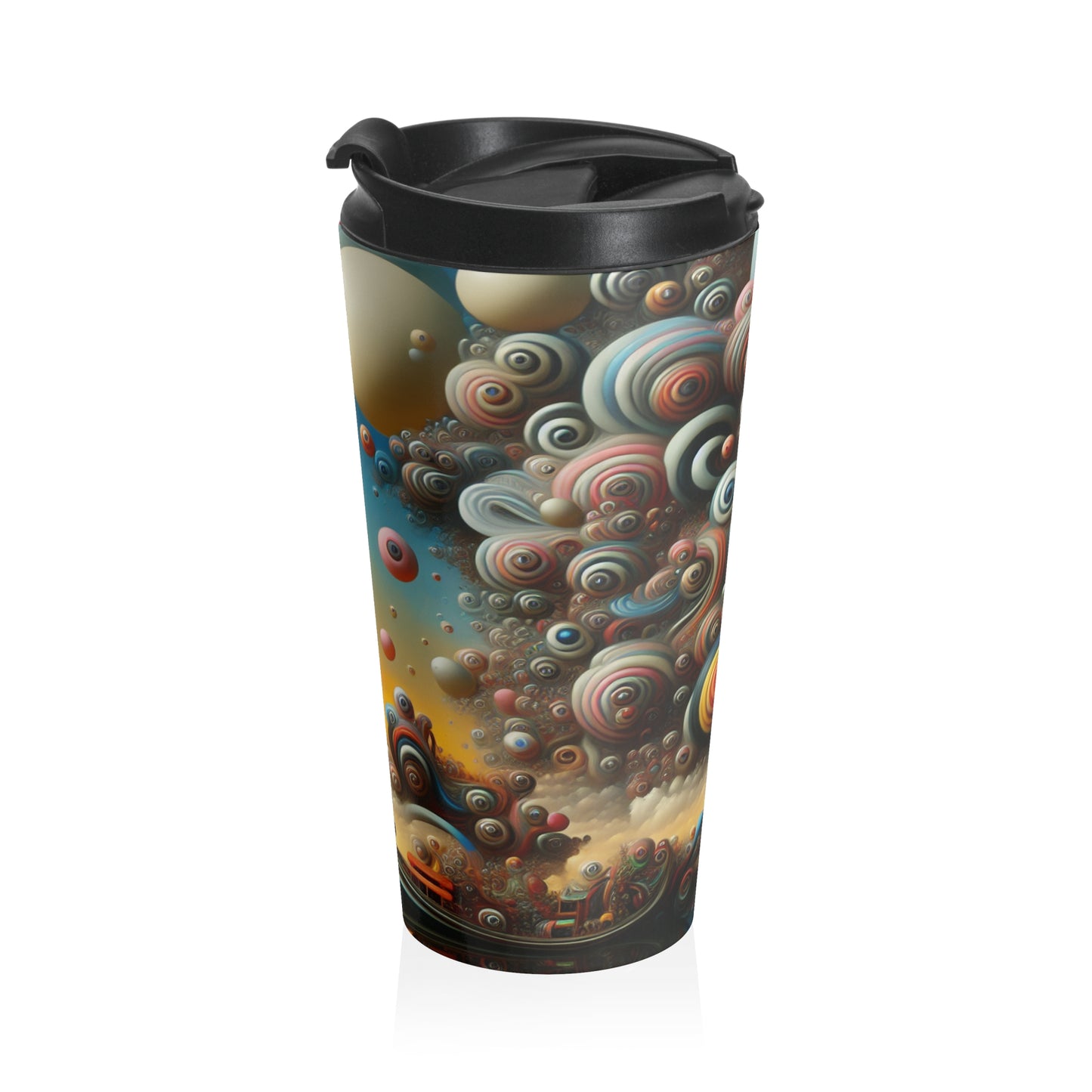 "Dreamscape Sojourn" - La tasse de voyage en acier inoxydable Alien Surréalisme