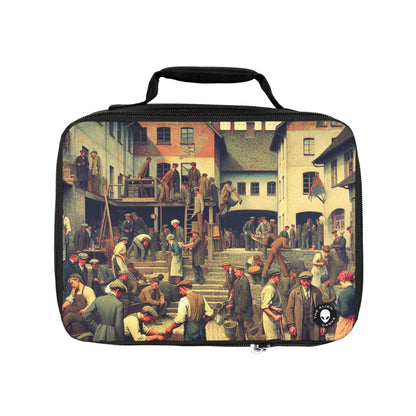 "Limpieza comunitaria: Restaurar juntos la belleza urbana" - The Alien Lunch Bag Social Realism