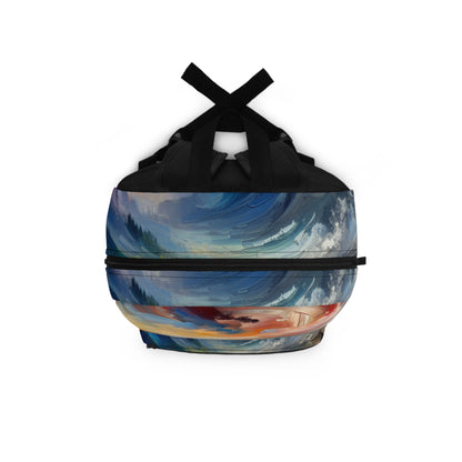 "Paysage abstrait : explorer les profondeurs émotionnelles à travers la couleur et la texture" - Le style expressionnisme abstrait du sac à dos Alien