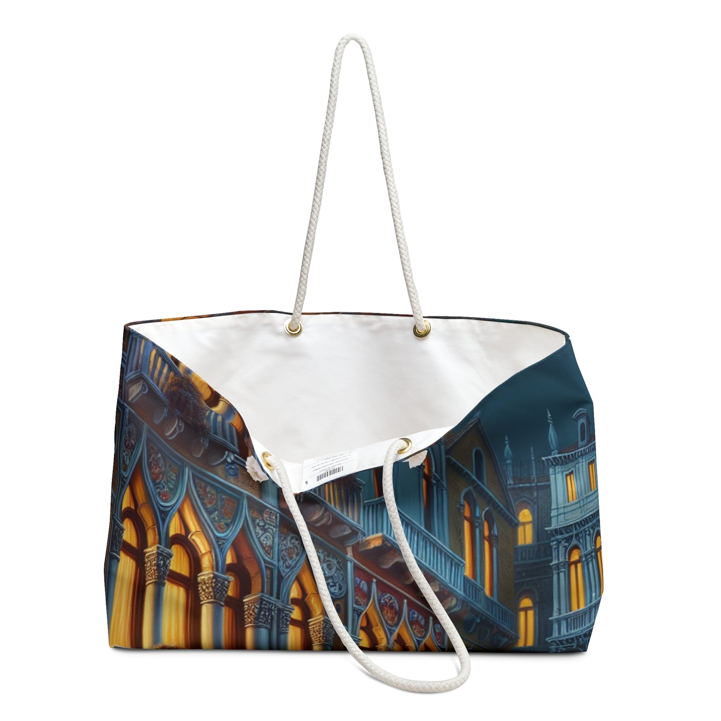 "Noche veneciana: una escena callejera luminosa" - The Alien Weekender Bag Venetian School