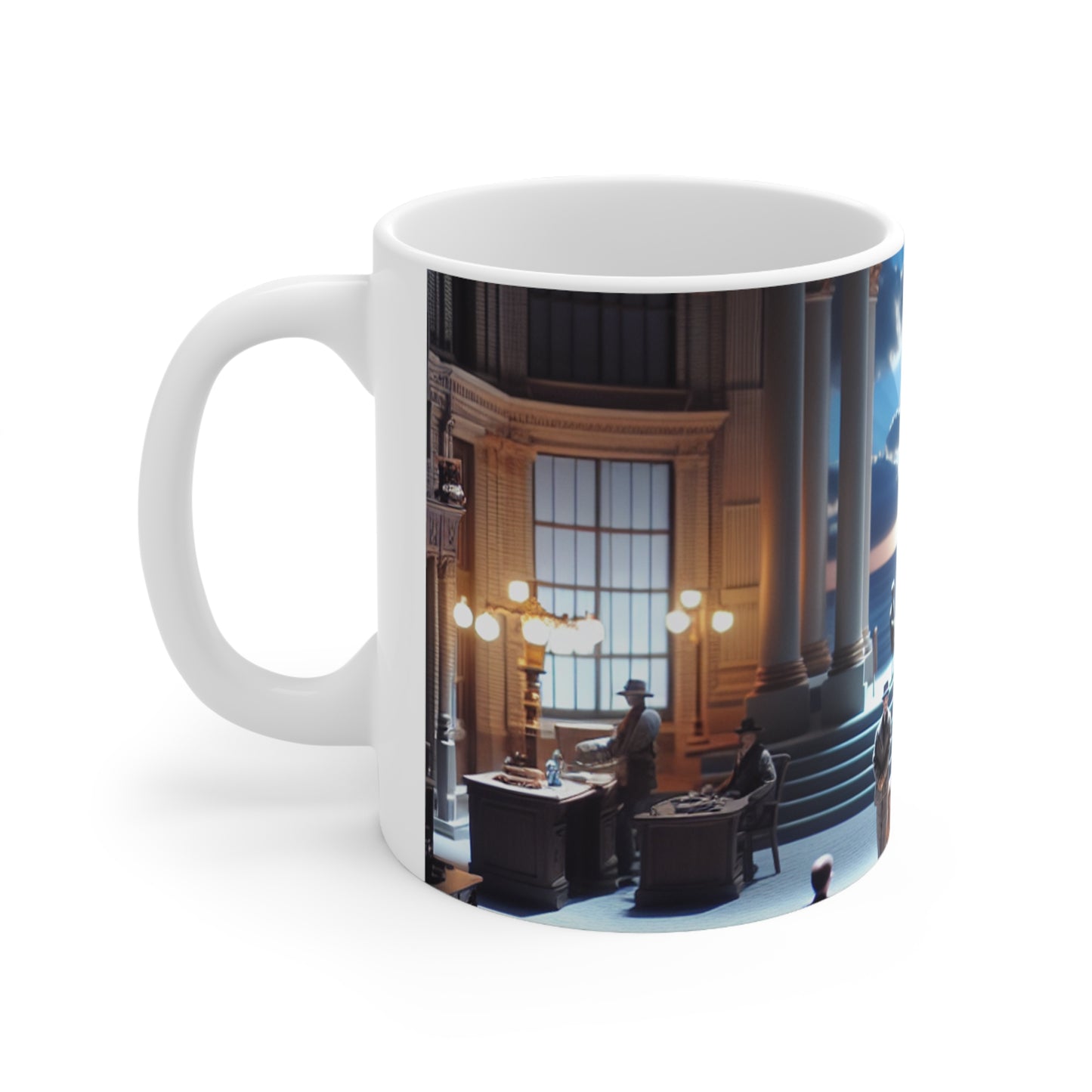 Title: "Ocean Symphony: A Photorealistic Ode to the Crashing Waves" - The Alien Ceramic Mug 11oz Photorealism