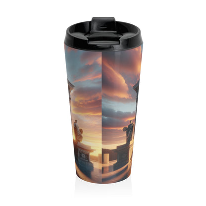 "Warm Glow of the Grecian Temple" - The Alien Stainless Steel Travel Mug Neoclassicism Style