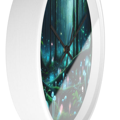 "Enchanted Night: Bioluminescent Forest" - The Alien Wall Clock