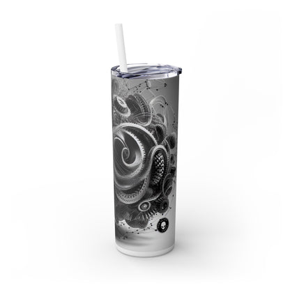 « Sérénité en vol : une sculpture cinétique aviaire » - The Alien Maars® Skinny Tumbler avec paille 20oz Sculpture cinétique