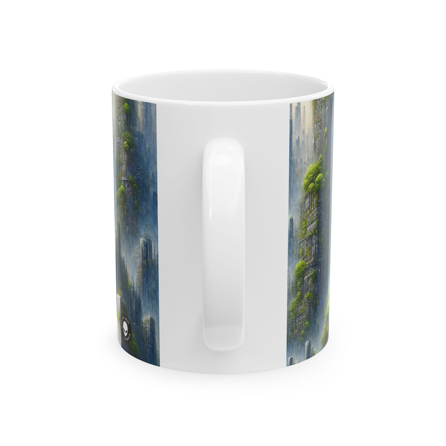 Taza de cerámica extraterrestre de 11 oz "Biodome Cityscape"