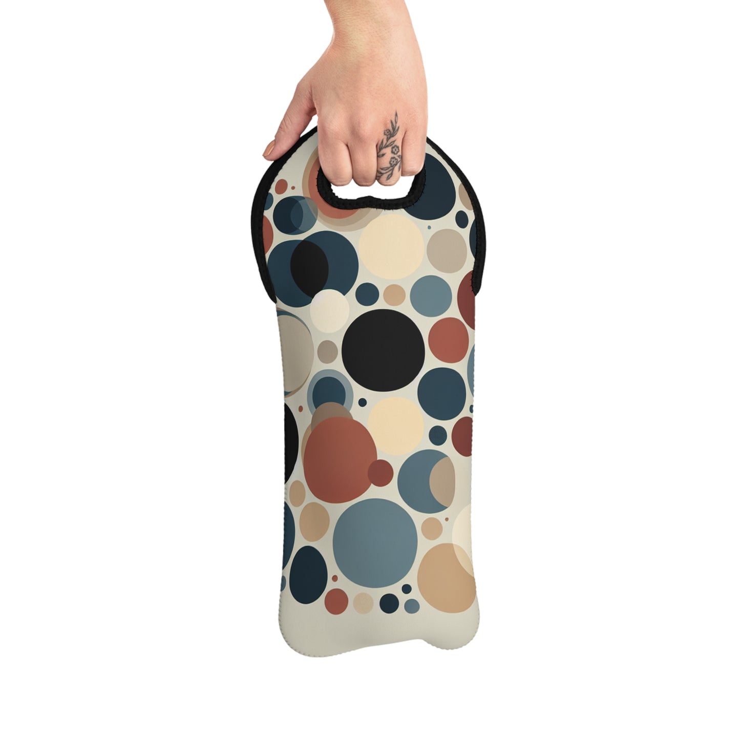 "Interwoven Circles: A Minimalist Approach" - The Alien Wine Tote Bag Minimalism Style