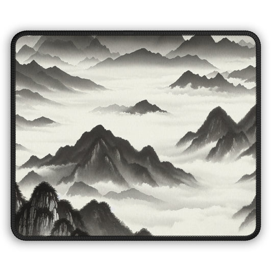 "Misty Peaks in the Fog" - The Alien Gaming Mouse Pad Ink Wash Painting Style