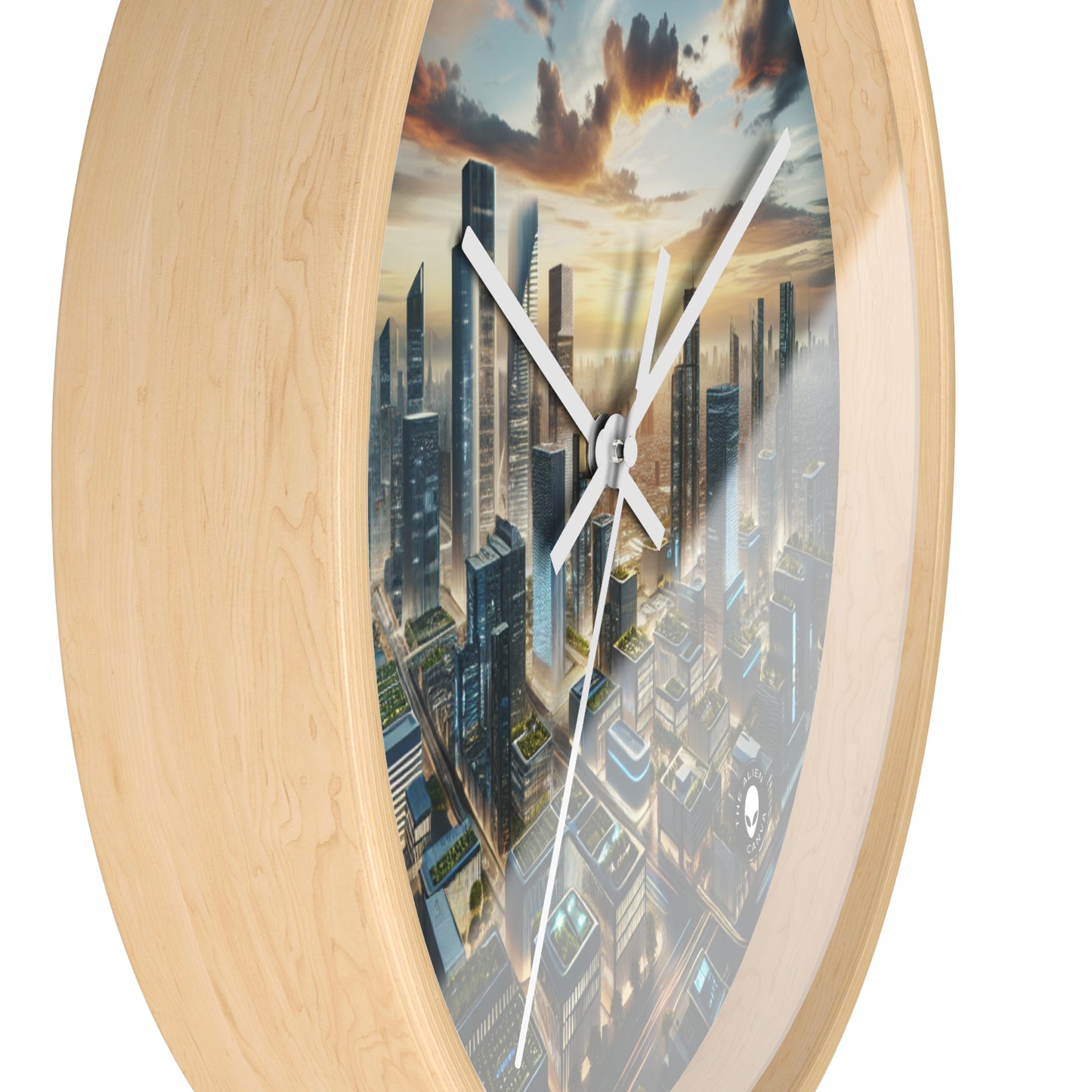 "Future Metropolis: A Neo-Futuristic Urban Utopia" - The Alien Wall Clock Neo-futurism