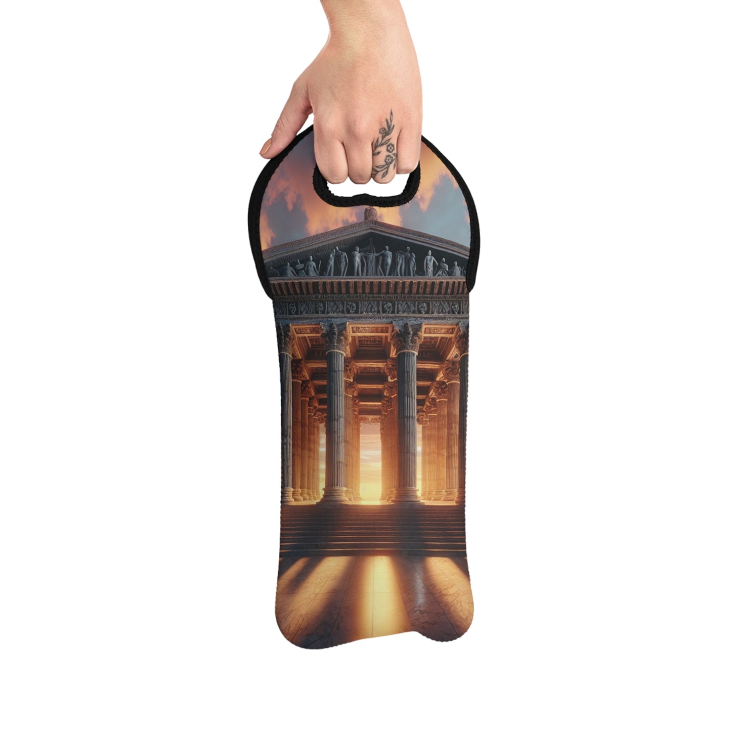 "Cálido resplandor del templo griego" - The Alien Wine Tote Bag Estilo neoclasicismo