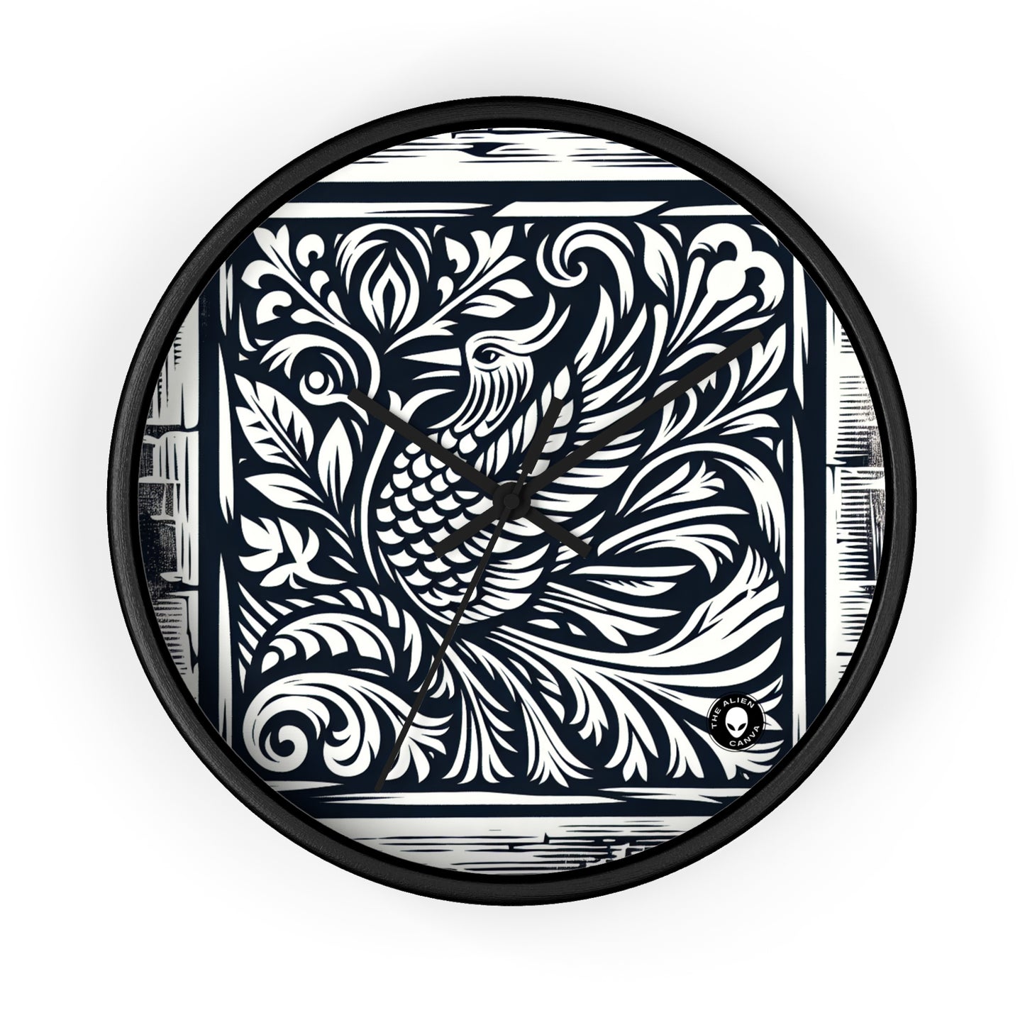 "Elements in Unison: A Woodcut Exploration" - The Alien Wall Clock Woodcut Printing