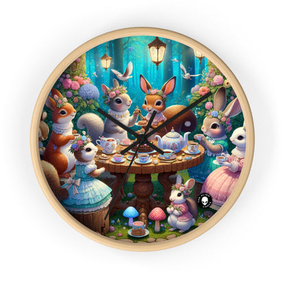 "Enchanted Tea Party in the Woodland Glade" - The Alien Wall Clock