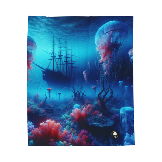 "Jellyfish Haven: A Surreal Underwater World" - The Alien Velveteen Plush Blanket