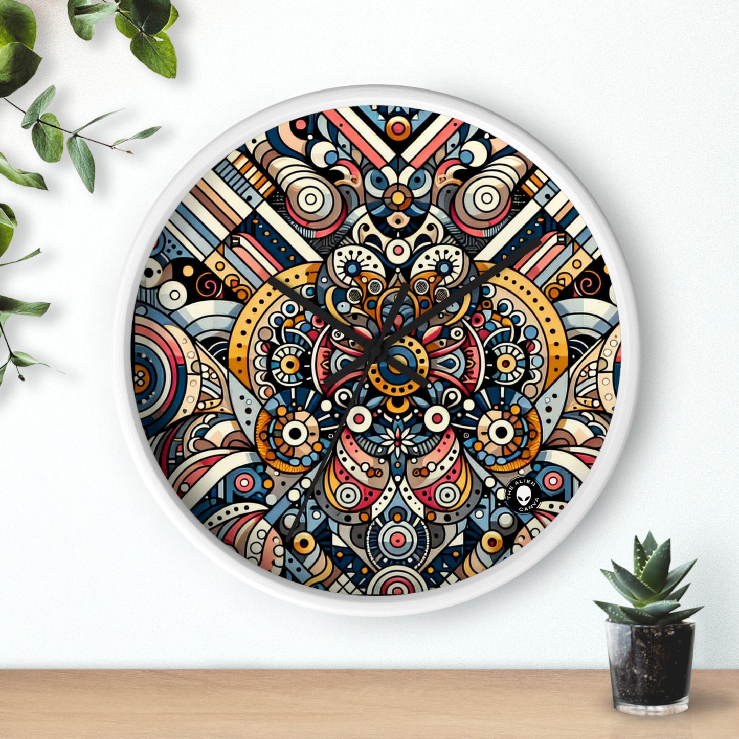 "Moroccan Mosaic Masterpiece" - The Alien Wall Clock Pattern Art