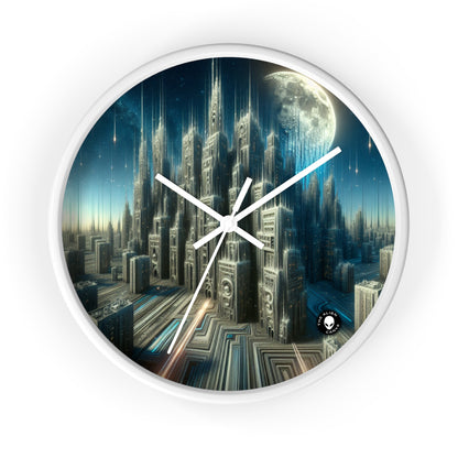 "Nighttime Cityscape Melt" - The Alien Wall Clock