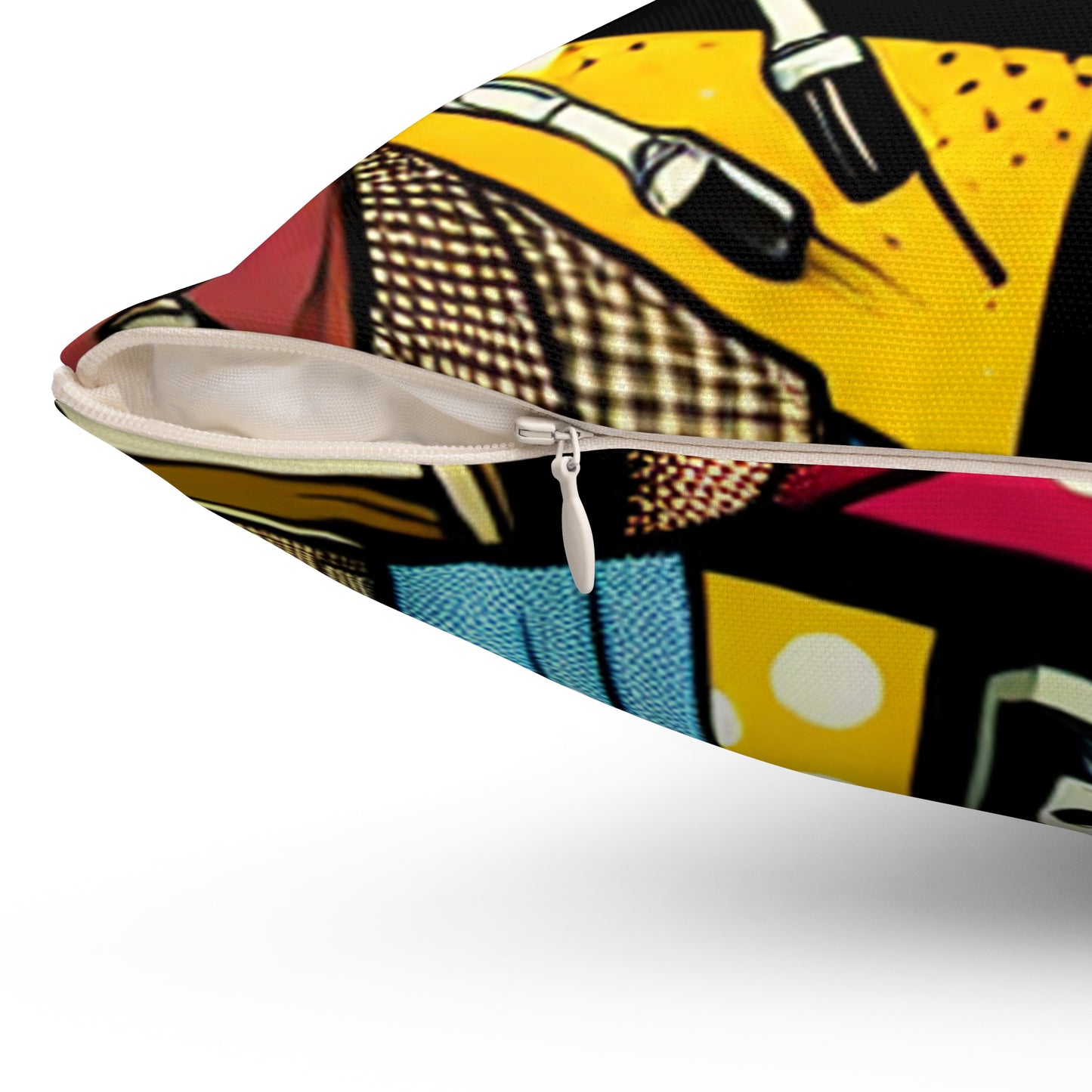 "Pop Art Apparel: A Collage of Vintage Style" - The Alien Spun Polyester Square Pillow pop art Style