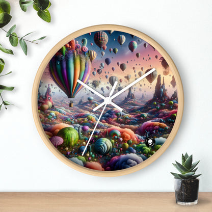 "Whimsical Sky : Une aventure surréaliste en ballon" - L'horloge murale extraterrestre