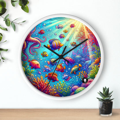 "Seaside Soiree: una fiesta de baile bajo el mar" - El reloj de pared alienígena