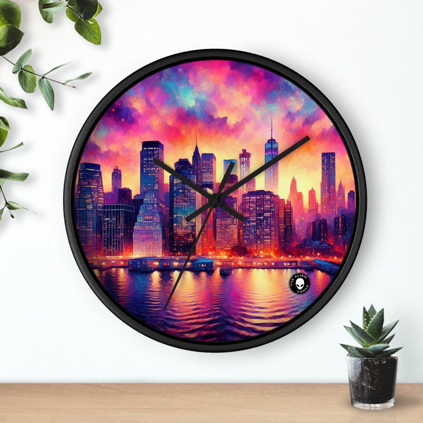 Oasis oculto: una obra maestra del impresionismo espontáneo en tonos vibrantes - The Alien Wall Clock Impressionism