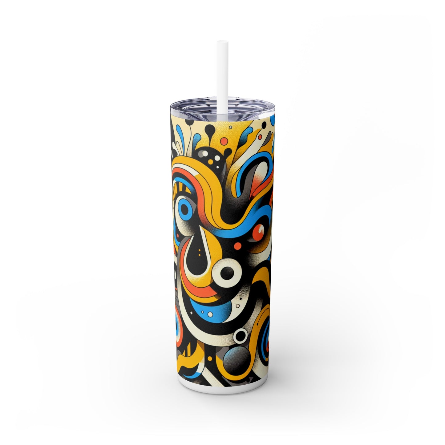 "Dada Fusion: A Whimsical Chaos of Everyday Objects" - The Alien Maars® Skinny Tumbler with Straw 20oz Neo-Dada