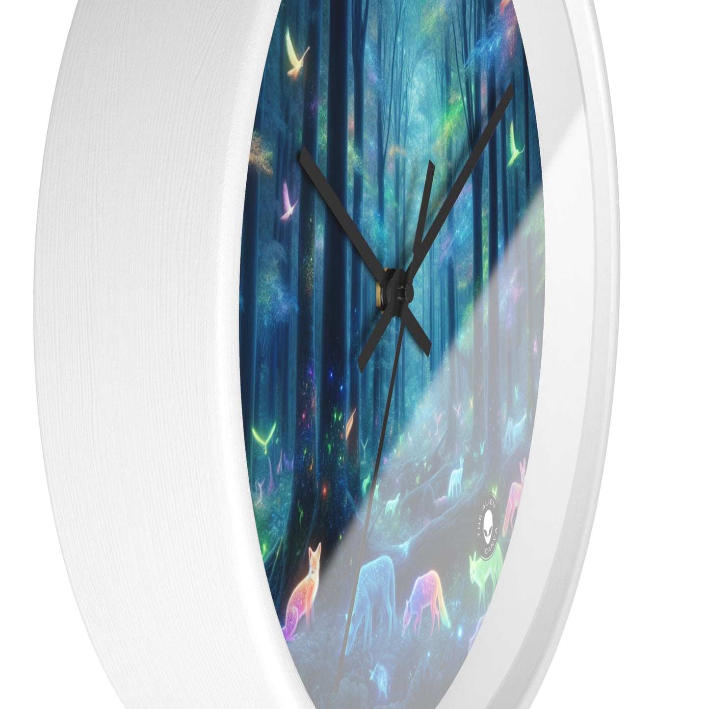 "Enchanted Rainbow Forest" - The Alien Wall Clock