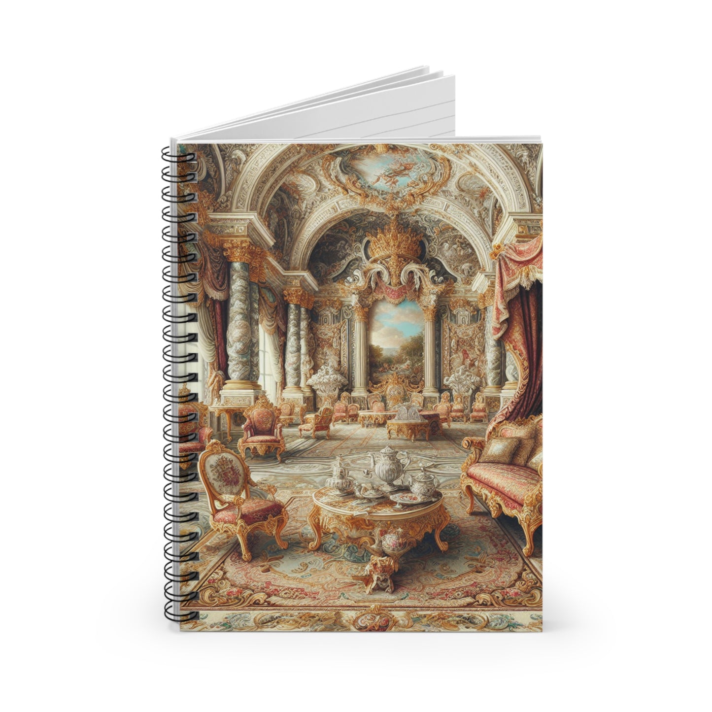 "Symphonie de la Cour Enchantée" - Cahier à Spirale Alien (Ligne Lignée) Style Baroque