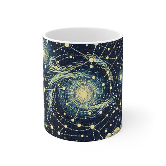"Dotting the Heavens" - The Alien Ceramic Mug 11oz Pointillism Style