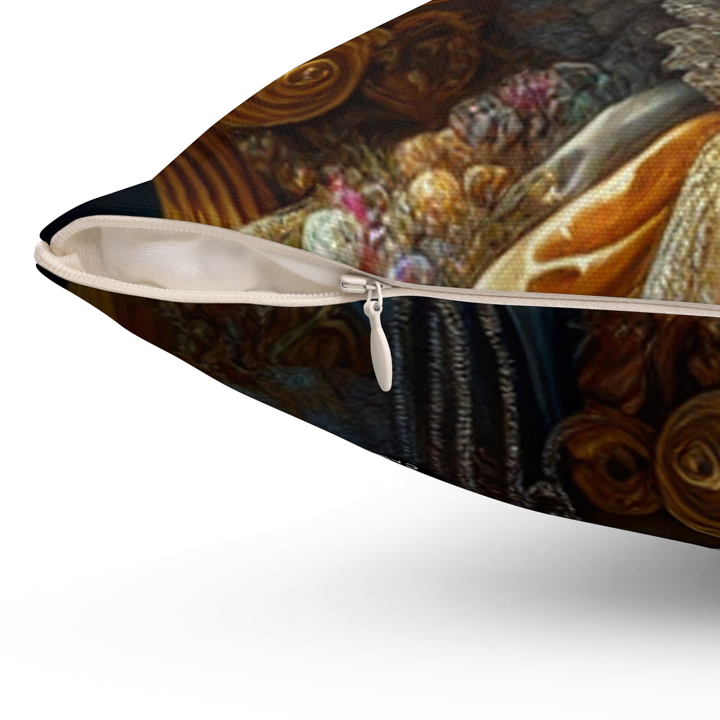 "La splendeur d'une reine de la Renaissance" - L'Alien Spun Polyester Square Pillow Rococo