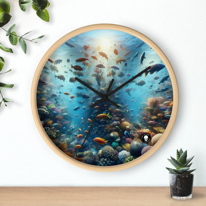 "Glimmering Reef: A Colorful Underwater Wonderland" - The Alien Wall Clock