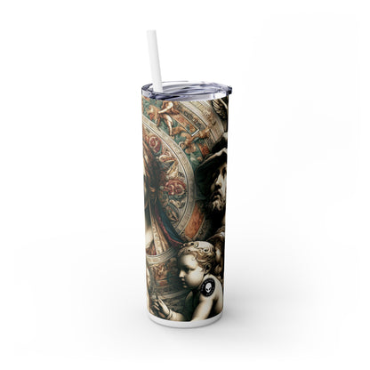 "Mystical Banquet: A Renaissance Fantasy" - The Alien Maars® Skinny Tumbler with Straw 20oz Renaissance