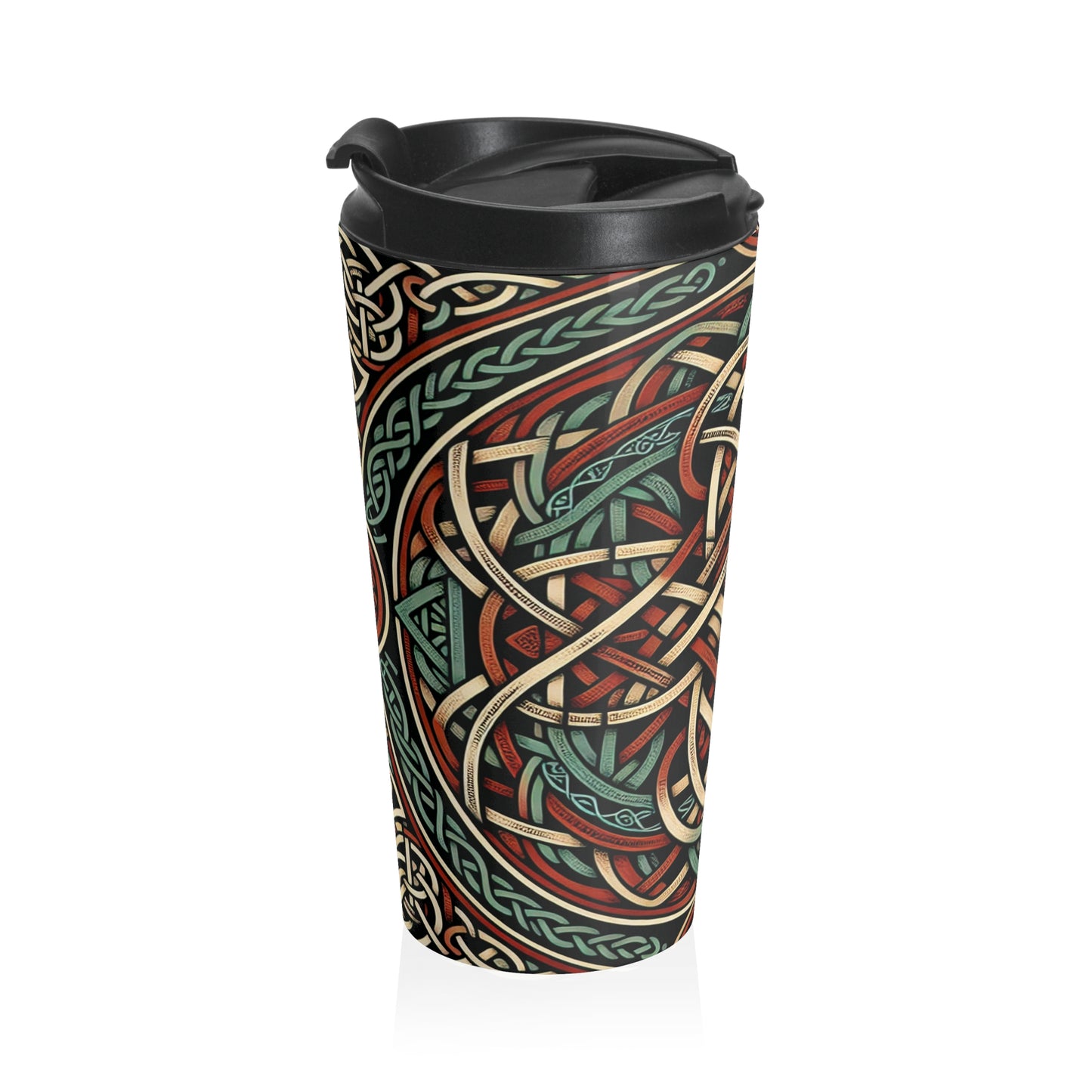 "Majestic Celtic Vision : Une œuvre d'art fascinante inspirée des falaises de Moher" - The Alien Mug de voyage en acier inoxydable Art celtique