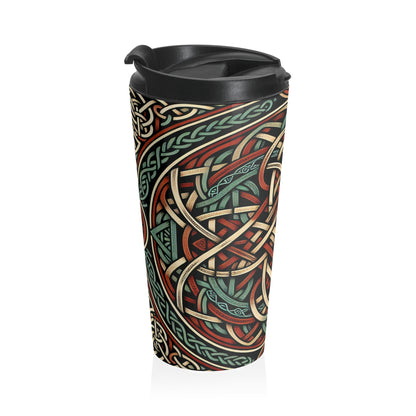 "Majestic Celtic Vision: Una fascinante obra de arte inspirada en los acantilados de Moher" - The Alien Taza de viaje de acero inoxidable Celtic Art