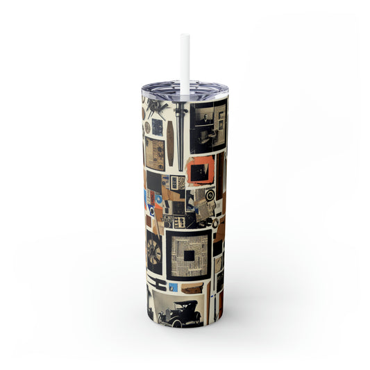 "Chaos in Modernity: A Journey to Meaning" - The Alien Maars® Skinny Tumbler with Straw 20oz Dadaism