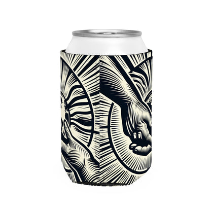 "Uniting Hands, Uniting Nations" - The Alien Can Cooler Sleeve Woodcut Printing Style