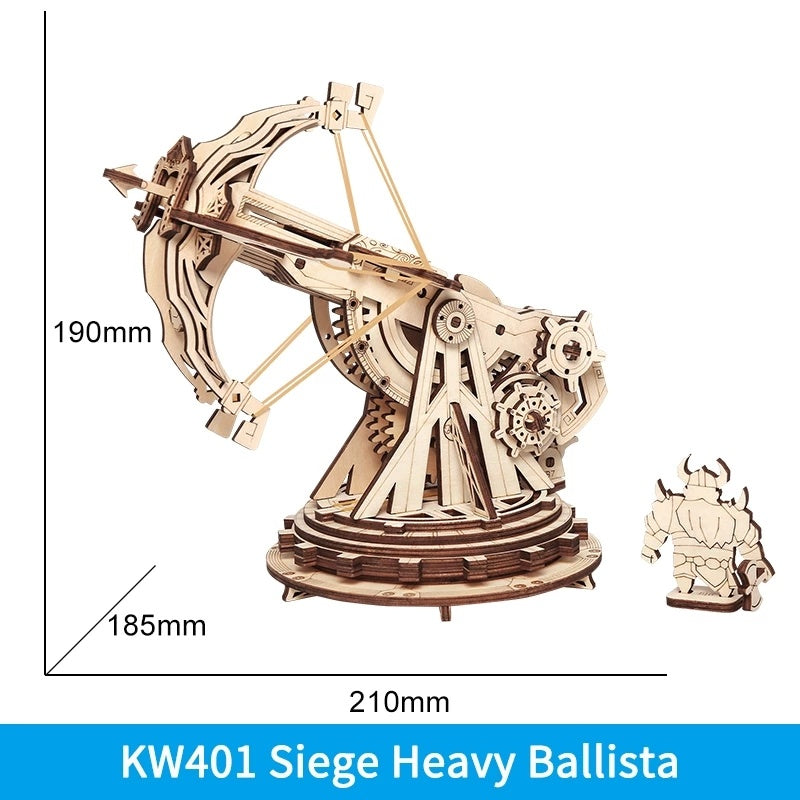 Robotime ROKR Siege Heavy Ballista 3D rompecabezas de madera juego de ensamblaje de guerra juguetes regalos para niños KW401 Dropshipping