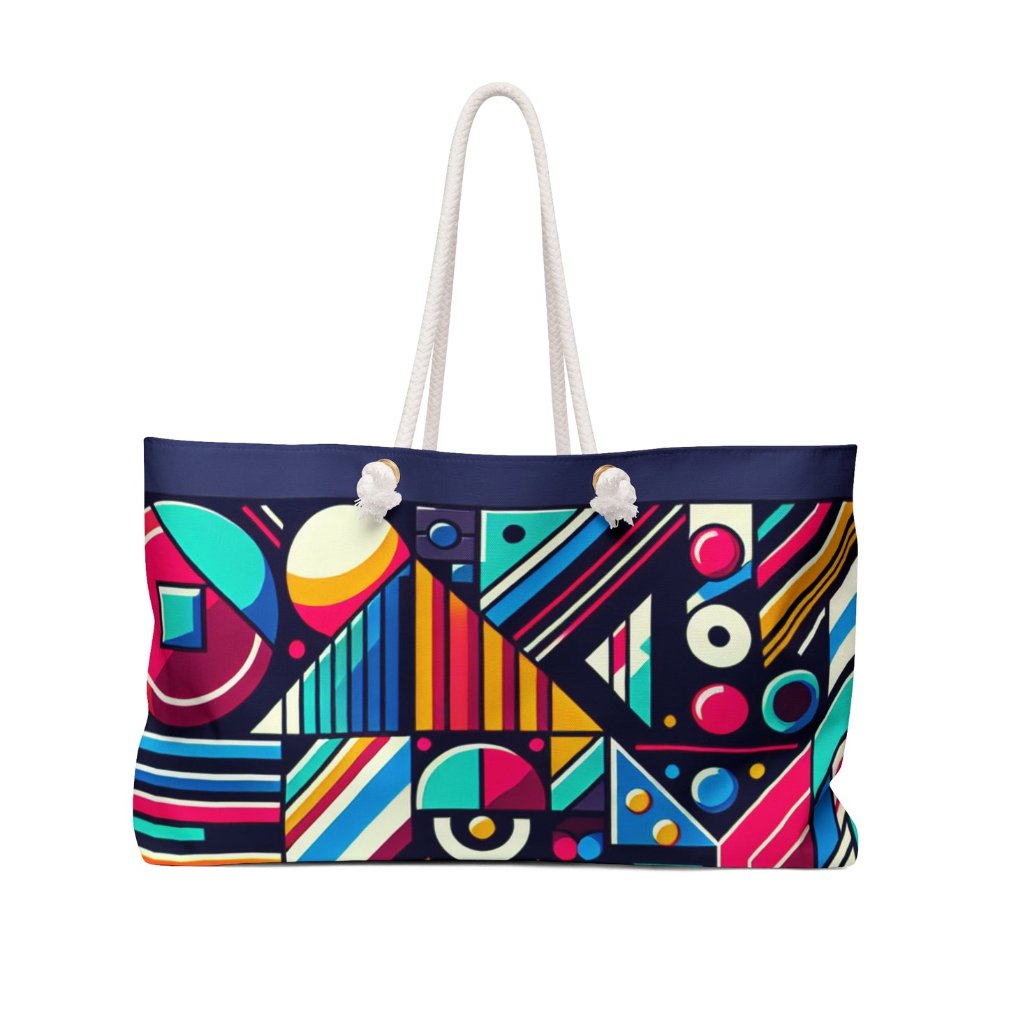 "Neon Geometric Pop" - The Alien Weekender Bag Contemporary Art Style