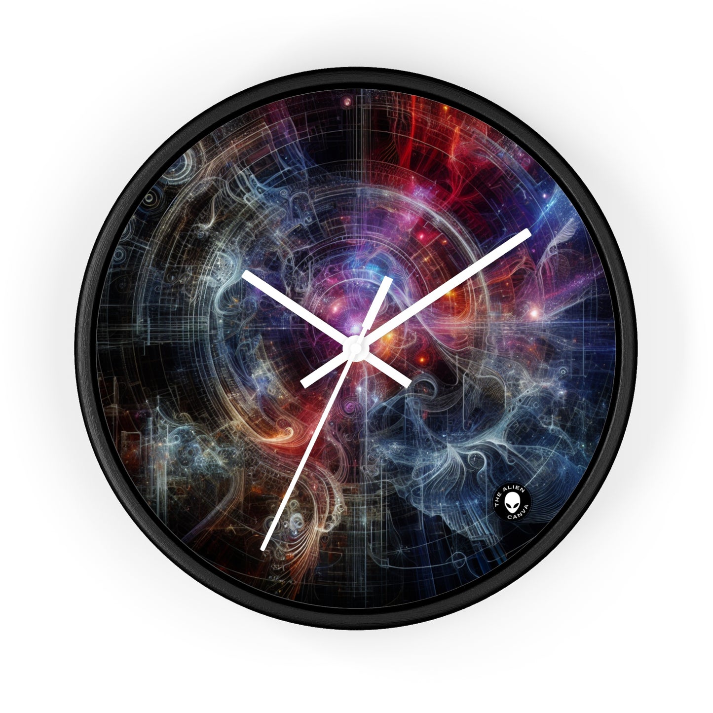 "Nature's Neon Metropolis: A Surreal Fusion of Technology and Greenery" - The Alien Wall Clock Digital Art